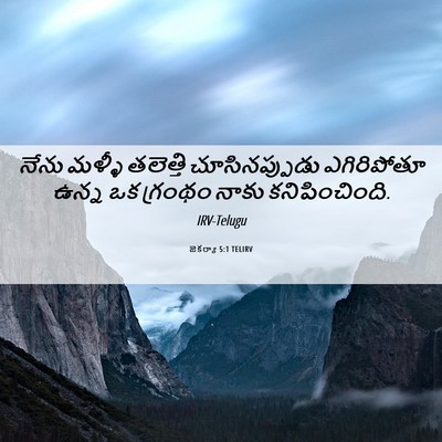 Picture 06 - జెకర్యా 5:1 TELIRV - నేను మళ్ళీ - Bible Verse Picture