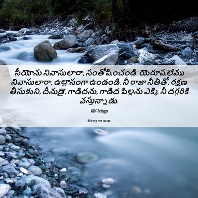 Picture 06 - జెకర్యా 9:9 TELIRV - సీయోను - Bible Verse Picture