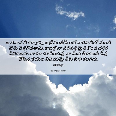 Picture 06 - జెఫన్యా 3:11 TELIRV - ఆ దినాన నీ - Bible Verse Picture