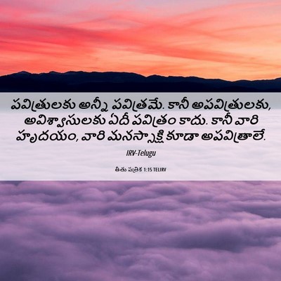 Picture 06 - తీతు పత్రిక 1:15 TELIRV - పవిత్రులకు అన్నీ - Bible Verse Picture