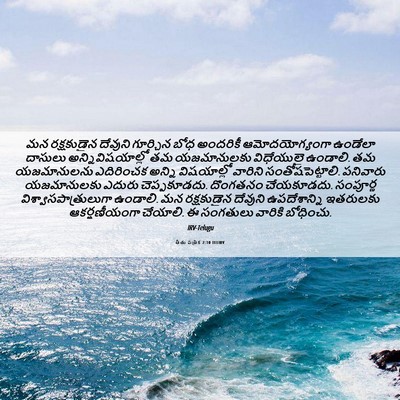 Picture 06 - తీతు పత్రిక 2:10 TELIRV - మన రక్షకుడైన - Bible Verse Picture
