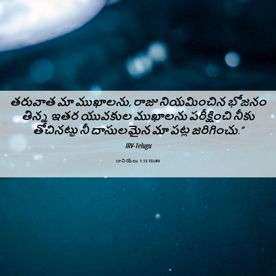 Picture 06 - దానియేలు 1:13 TELIRV - తరువాత మా ముఖాలను, - Bible Verse Picture
