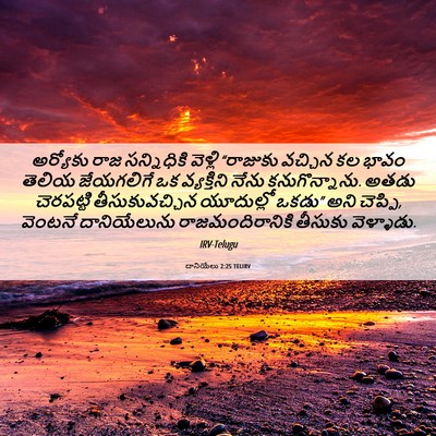 Picture 06 - దానియేలు 2:25 TELIRV - అర్యోకు రాజ - Bible Verse Picture