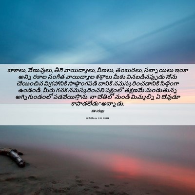 Picture 06 - దానియేలు 3:15 TELIRV - బాకాలు, వేణువులు, - Bible Verse Picture