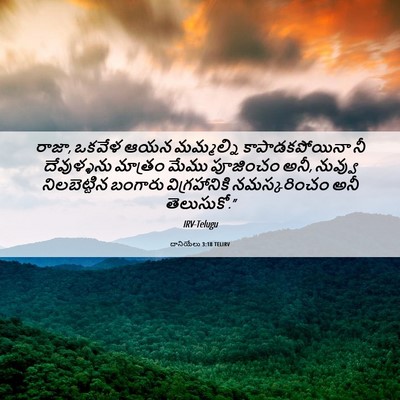 Picture 06 - దానియేలు 3:18 TELIRV - రాజా, ఒకవేళ ఆయన - Bible Verse Picture