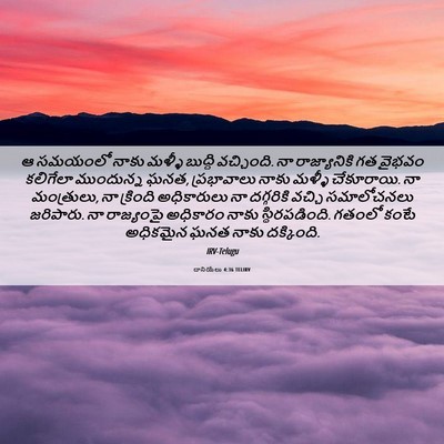 Picture 06 - దానియేలు 4:36 TELIRV - ఆ సమయంలో నాకు - Bible Verse Picture