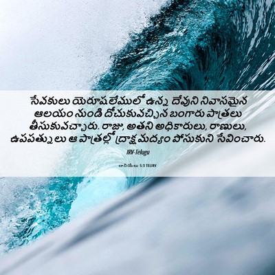 Picture 06 - దానియేలు 5:3 TELIRV - సేవకులు - Bible Verse Picture