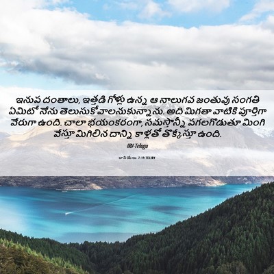 Picture 06 - దానియేలు 7:19 TELIRV - ఇనుప దంతాలు, - Bible Verse Picture