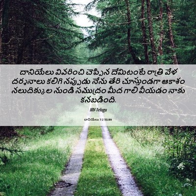 Picture 06 - దానియేలు 7:2 TELIRV - దానియేలు వివరించి - Bible Verse Picture