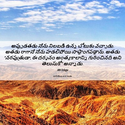 Picture 06 - దానియేలు 8:17 TELIRV - అప్పుడతడు నేను - Bible Verse Picture