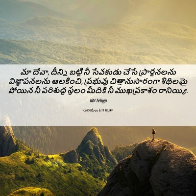 Picture 06 - దానియేలు 9:17 TELIRV - మా దేవా, దీన్ని - Bible Verse Picture