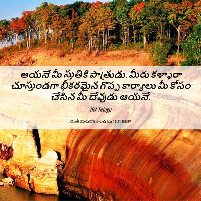 Picture 06 - ద్వితీయోపదేశ కాండము 10:21 TELIRV - ఆయనే మీ స్తుతికి - Bible Verse Picture