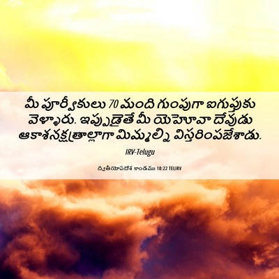 Picture 06 - ద్వితీయోపదేశ కాండము 10:22 TELIRV - మీ పూర్వీకులు 70 - Bible Verse Picture