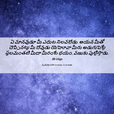 Picture 06 - ద్వితీయోపదేశ కాండము 11:25 TELIRV - ఏ మానవుడూ మీ ఎదుట - Bible Verse Picture