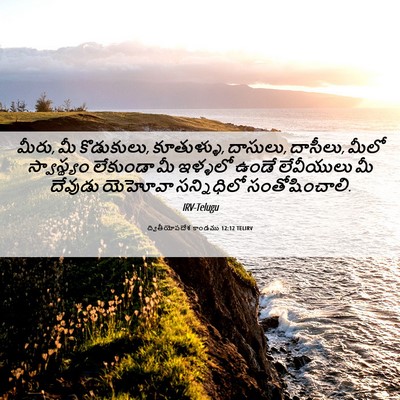 Picture 06 - ద్వితీయోపదేశ కాండము 12:12 TELIRV - మీరు, మీ కొడుకులు, - Bible Verse Picture