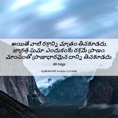 Picture 06 - ద్వితీయోపదేశ కాండము 12:23 TELIRV - అయితే వాటి - Bible Verse Picture