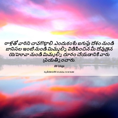 Picture 06 - ద్వితీయోపదేశ కాండము 13:10 TELIRV - రాళ్లతో వారిని - Bible Verse Picture