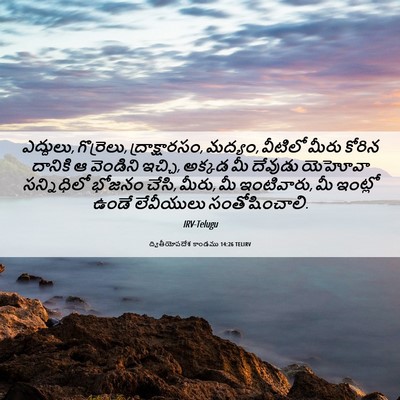 Picture 06 - ద్వితీయోపదేశ కాండము 14:26 TELIRV - ఎద్దులు, గొర్రెలు, - Bible Verse Picture