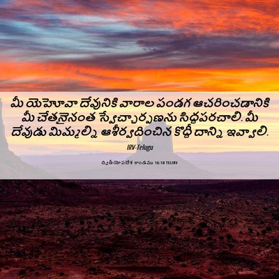 Picture 06 - ద్వితీయోపదేశ కాండము 16:10 TELIRV - మీ యెహోవా - Bible Verse Picture