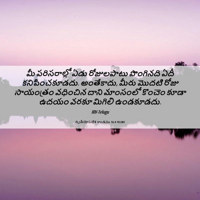 Picture 06 - ద్వితీయోపదేశ కాండము 16:4 TELIRV - మీ పరిసరాల్లో ఏడు - Bible Verse Picture