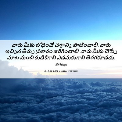 Picture 06 - ద్వితీయోపదేశ కాండము 17:11 TELIRV - వారు మీకు బోధించే - Bible Verse Picture