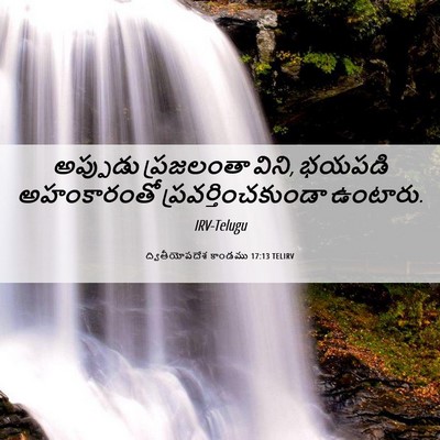 Picture 06 - ద్వితీయోపదేశ కాండము 17:13 TELIRV - అప్పుడు ప్రజలంతా - Bible Verse Picture