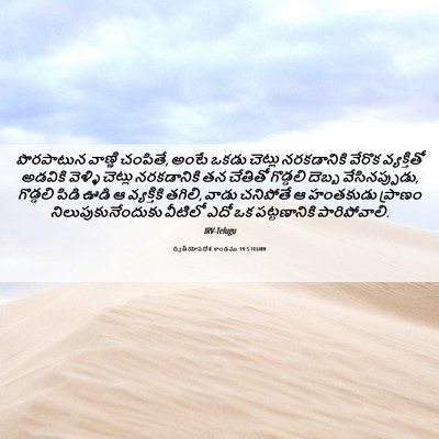 Picture 06 - ద్వితీయోపదేశ కాండము 19:5 TELIRV - పొరపాటున వాణ్ణి - Bible Verse Picture