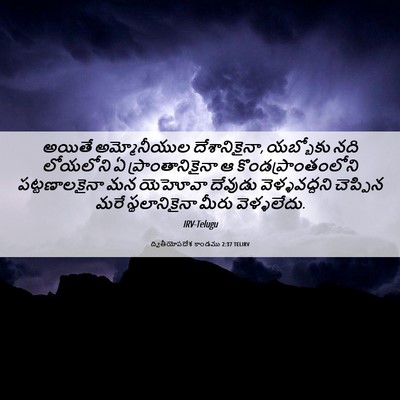 Picture 06 - ద్వితీయోపదేశ కాండము 2:37 TELIRV - అయితే అమ్మోనీయుల - Bible Verse Picture