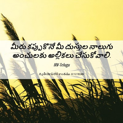 Picture 06 - ద్వితీయోపదేశ కాండము 22:12 TELIRV - మీరు కప్పుకొనే మీ - Bible Verse Picture