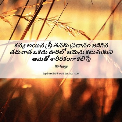 Picture 06 - ద్వితీయోపదేశ కాండము 22:23 TELIRV - కన్య అయిన స్త్రీ - Bible Verse Picture