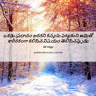 Picture 06 - ద్వితీయోపదేశ కాండము 22:28 TELIRV - ఒకడు ప్రదానం - Bible Verse Picture