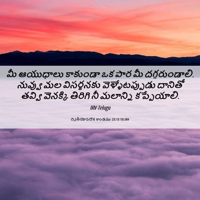 Picture 06 - ద్వితీయోపదేశ కాండము 23:13 TELIRV - మీ ఆయుధాలు - Bible Verse Picture
