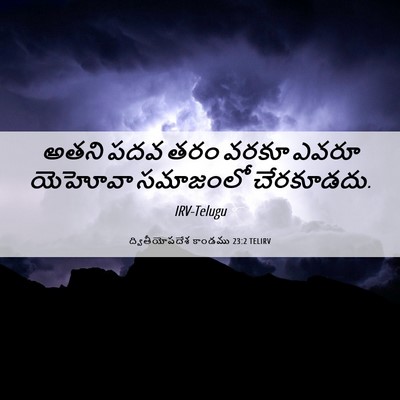 Picture 06 - ద్వితీయోపదేశ కాండము 23:2 TELIRV - అతని పదవ తరం వరకూ - Bible Verse Picture