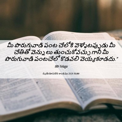 Picture 06 - ద్వితీయోపదేశ కాండము 23:25 TELIRV - మీ పొరుగువాడి పంట - Bible Verse Picture