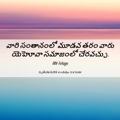 Picture 06 - ద్వితీయోపదేశ కాండము 23:8 TELIRV - వారి సంతానంలో - Bible Verse Picture