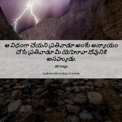 Picture 06 - ద్వితీయోపదేశ కాండము 25:16 TELIRV - ఆ విధంగా చేయని - Bible Verse Picture