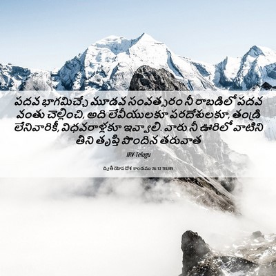 Picture 06 - ద్వితీయోపదేశ కాండము 26:12 TELIRV - పదవ భాగమిచ్చే - Bible Verse Picture