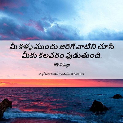 Picture 06 - ద్వితీయోపదేశ కాండము 28:34 TELIRV - మీ కళ్ళ ముందు - Bible Verse Picture