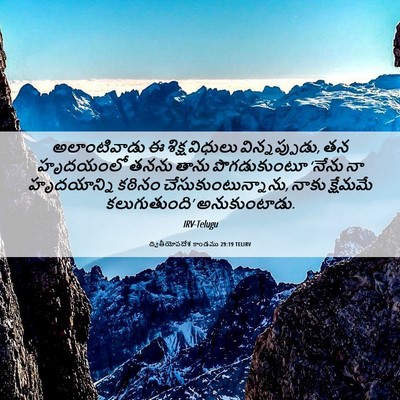 Picture 06 - ద్వితీయోపదేశ కాండము 29:19 TELIRV - అలాంటివాడు ఈ - Bible Verse Picture