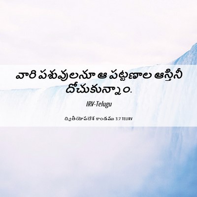 Picture 06 - ద్వితీయోపదేశ కాండము 3:7 TELIRV - వారి పశువులనూ ఆ - Bible Verse Picture