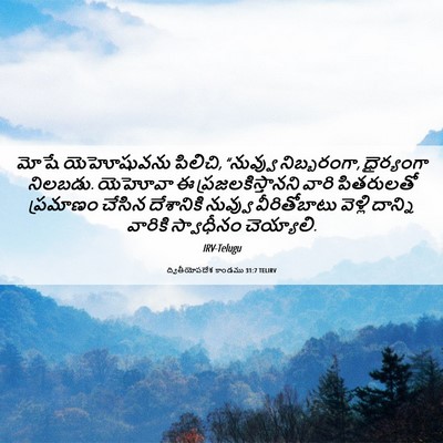 Picture 06 - ద్వితీయోపదేశ కాండము 31:7 TELIRV - మోషే యెహోషువను - Bible Verse Picture