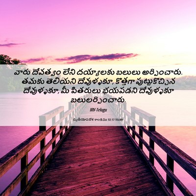Picture 06 - ద్వితీయోపదేశ కాండము 32:17 TELIRV - వారు దేవత్వం లేని - Bible Verse Picture