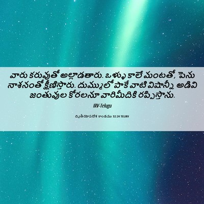 Picture 06 - ద్వితీయోపదేశ కాండము 32:24 TELIRV - వారు కరువుతో - Bible Verse Picture