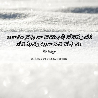 Picture 06 - ద్వితీయోపదేశ కాండము 32:40 TELIRV - ఆకాశం వైపు నా - Bible Verse Picture