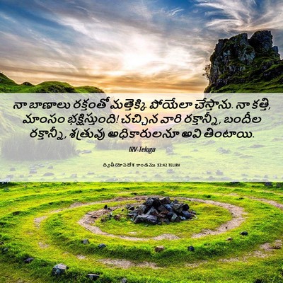 Picture 06 - ద్వితీయోపదేశ కాండము 32:42 TELIRV - నా బాణాలు రక్తంతో - Bible Verse Picture