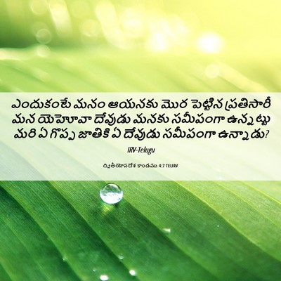 Picture 06 - ద్వితీయోపదేశ కాండము 4:7 TELIRV - ఎందుకంటే మనం - Bible Verse Picture