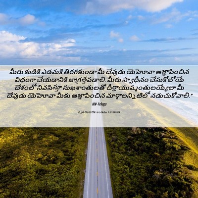 Picture 06 - ద్వితీయోపదేశ కాండము 5:33 TELIRV - మీరు కుడికి ఎడమకి - Bible Verse Picture