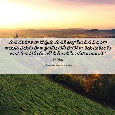 Picture 06 - ద్వితీయోపదేశ కాండము 6:25 TELIRV - మన యెహోవా దేవుడు - Bible Verse Picture