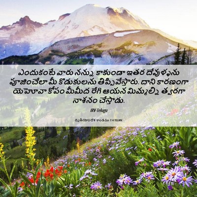 Picture 06 - ద్వితీయోపదేశ కాండము 7:4 TELIRV - ఎందుకంటే వారు - Bible Verse Picture