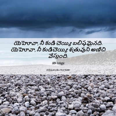Picture 06 - నిర్గమకాండం 15:6 TELIRV - యెహోవా, నీ కుడి - Bible Verse Picture